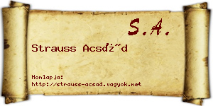 Strauss Acsád névjegykártya